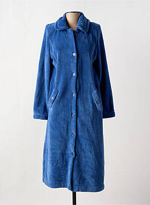 Robe de chambre col chemisier bleu EGATEX femme