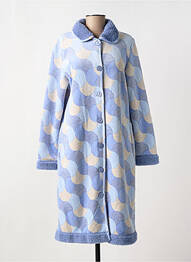 Robe de chambre col chemisier bleu EGATEX femme
