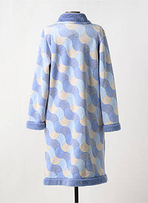 Robe de chambre col chemisier bleu EGATEX femme