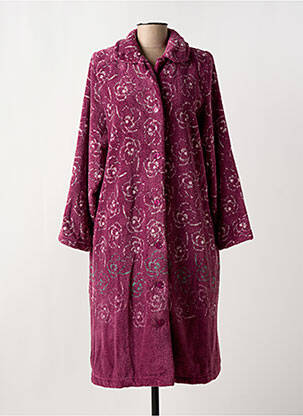 Robe de chambre col chemisier violet EGATEX femme