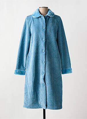 Robe de chambre col chemisier bleu EGATEX femme