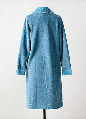 Robe de chambre col chemisier bleu EGATEX femme