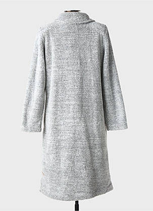 Robe de chambre col chemisier gris EGATEX femme