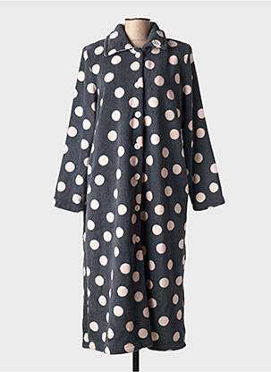 Robe de chambre col chemisier gris EGATEX femme