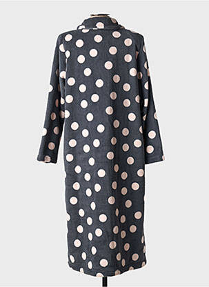 Robe de chambre col chemisier gris EGATEX femme