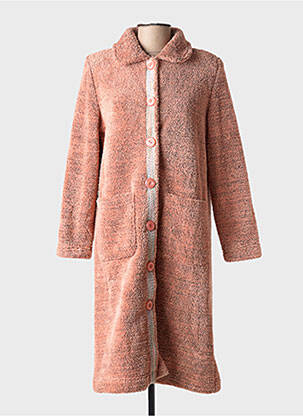 Robe de chambre col chemisier orange EGATEX femme