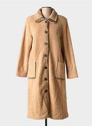 Robe de chambre col chemisier beige EGATEX femme