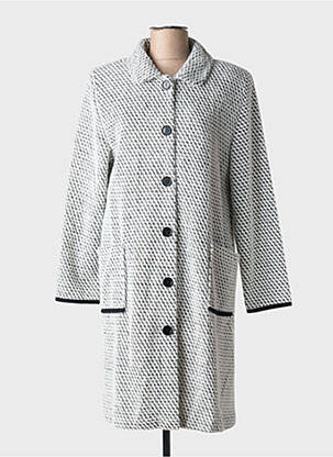 Robe de chambre col chemisier blanc EGATEX femme