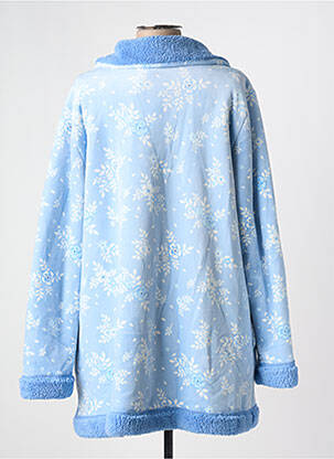 Robe de chambre col chemisier bleu EGATEX femme