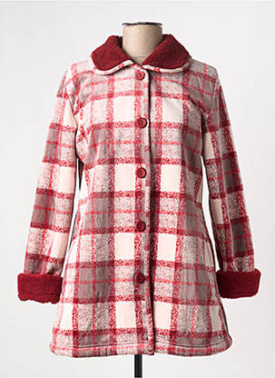 Robe de chambre col chemisier rouge EGATEX femme
