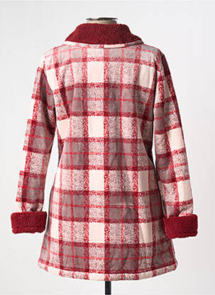 Robe de chambre col chemisier rouge EGATEX femme