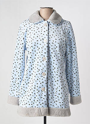 Robe de chambre col chemisier bleu EGATEX femme
