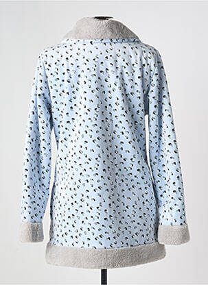 Robe de chambre col chemisier bleu EGATEX femme
