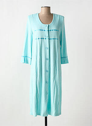 Robe de chambre fermeture boutonnée sur le devant bleu EGATEX femme