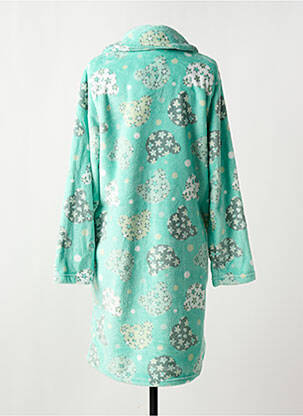 Robe de chambre col chemisier vert MASSANA femme