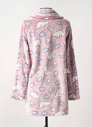 Robe de chambre fermeture zippée sur le devant rose MASSANA femme