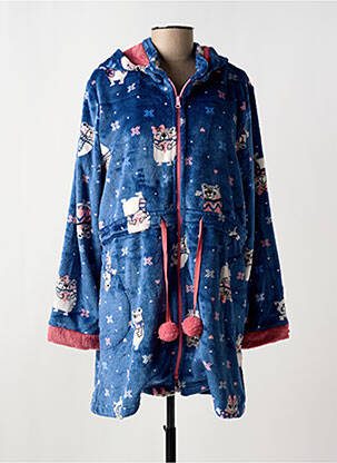 Chemise de nuit manches longues bleu MASSANA femme