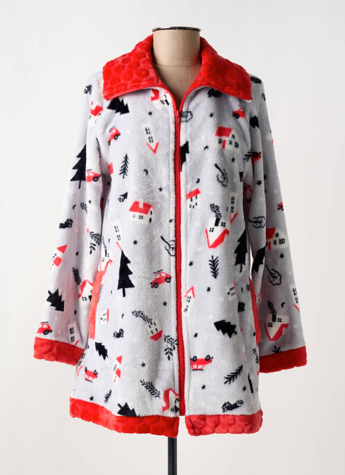 Robe de chambre fermeture zippée sur le devant gris MASSANA femme