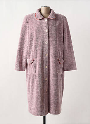 Robe de chambre col chemisier rose EGATEX femme