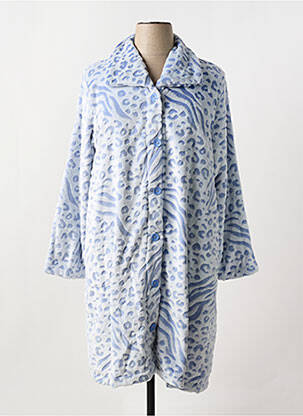 Robe de chambre stretch bleu MASSANA femme