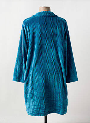 Robe de chambre col col montant bleu MASSANA femme