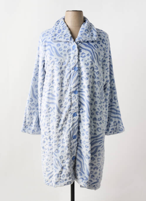 Robe de chambre stretch bleu MASSANA femme