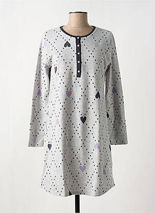 Chemise de nuit manches longues gris MASSANA femme