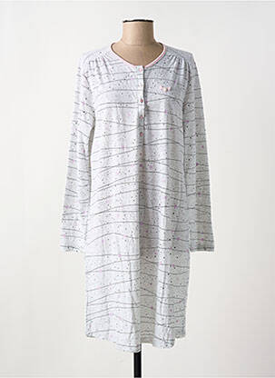 Chemise de nuit col v gris MASSANA femme