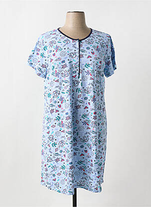 Chemise de nuit stretch bleu MASSANA femme