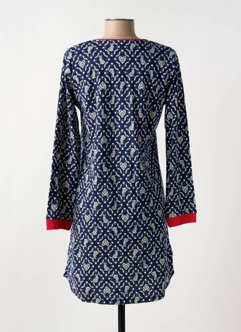Chemise de nuit manches longues bleu MASSANA femme