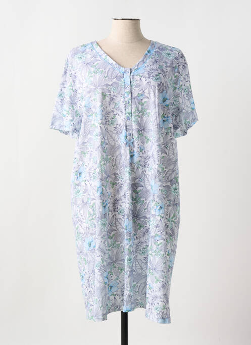 Chemise de nuit imprimé fleurs bleu EGATEX femme