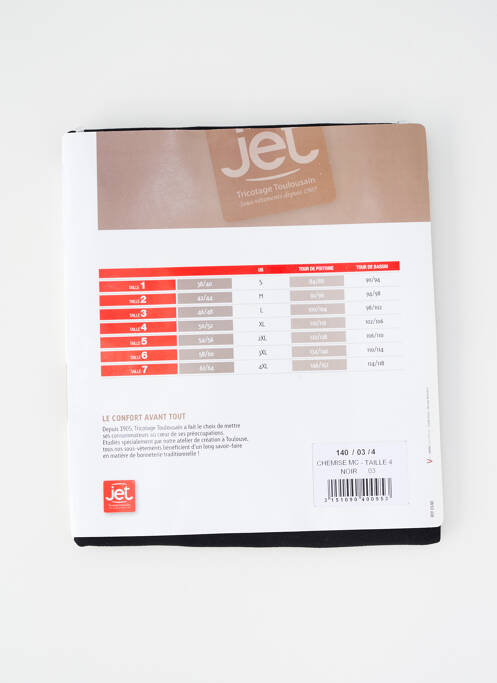 Top/Caraco noir JET pour femme