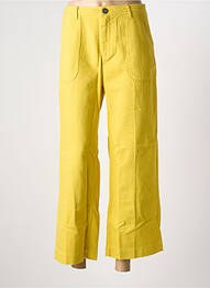 Pantalon large fermeture zippée sous rabat boutonné taille normale jaune LAB DIP PARIS femme