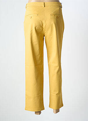 Pantalon 7/8 fermeture zippée sous rabat boutonné jaune REIKO femme