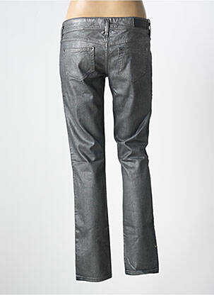 Jeans coupe droite broderie rivets taille basse argent FREESOUL femme