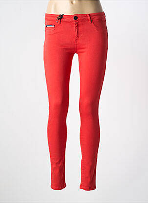 Jeans skinny stretch taille basse rouge DONOVAN femme
