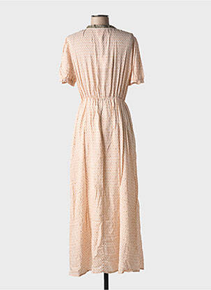 Robe longue imprimé fantaisie manches courtes blanc IMPREVU femme