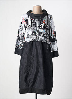 Robe mi-longue manches 3/4 manches 3/4 noir DOLCEZZA femme
