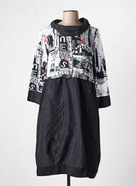Robe mi-longue manches 3/4 manches 3/4 noir DOLCEZZA femme