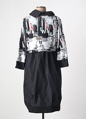Robe mi-longue manches 3/4 manches 3/4 noir DOLCEZZA femme