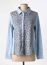 Chemisier coupe cintrée manches longues bleu I.ODENA femme