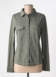 Chemisier coupe cintrée manches longues vert FRENCH TERRY 1818 femme