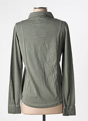 Chemisier coupe cintrée manches longues vert FRENCH TERRY 1818 femme