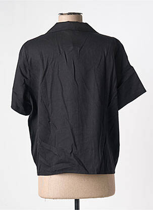 Chemisier tissage popeline manches courtes noir FRNCH femme