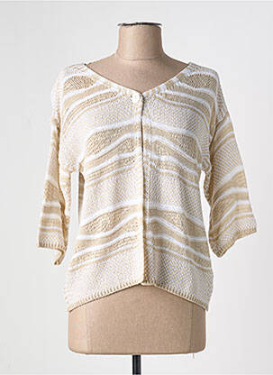 Gilet manches longues manches 3/4 beige I.ODENA femme