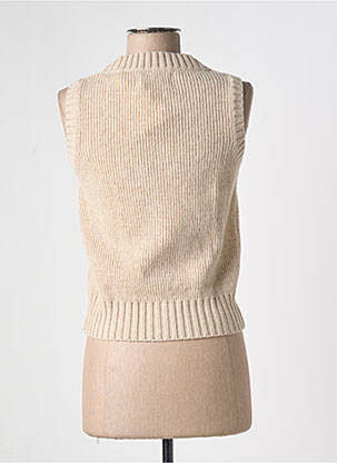 Gilet sans manche coupe cintrée beige THINKING MU femme