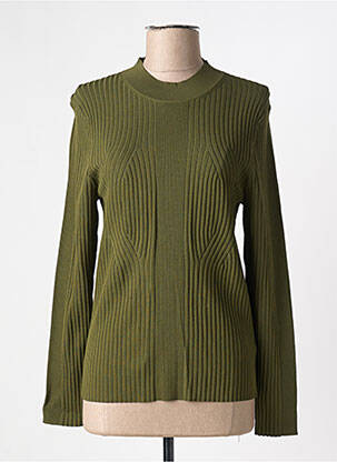Pull coupe cintrée manches longues vert MD'M femme