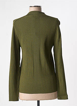 Pull coupe cintrée manches longues vert MD'M femme