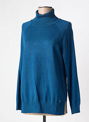 Pull col roulé manches longues manches longues bleu MD'M femme
