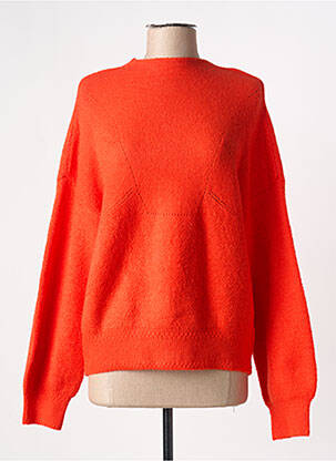 Pull coupe droite manches longues orange MD'M femme